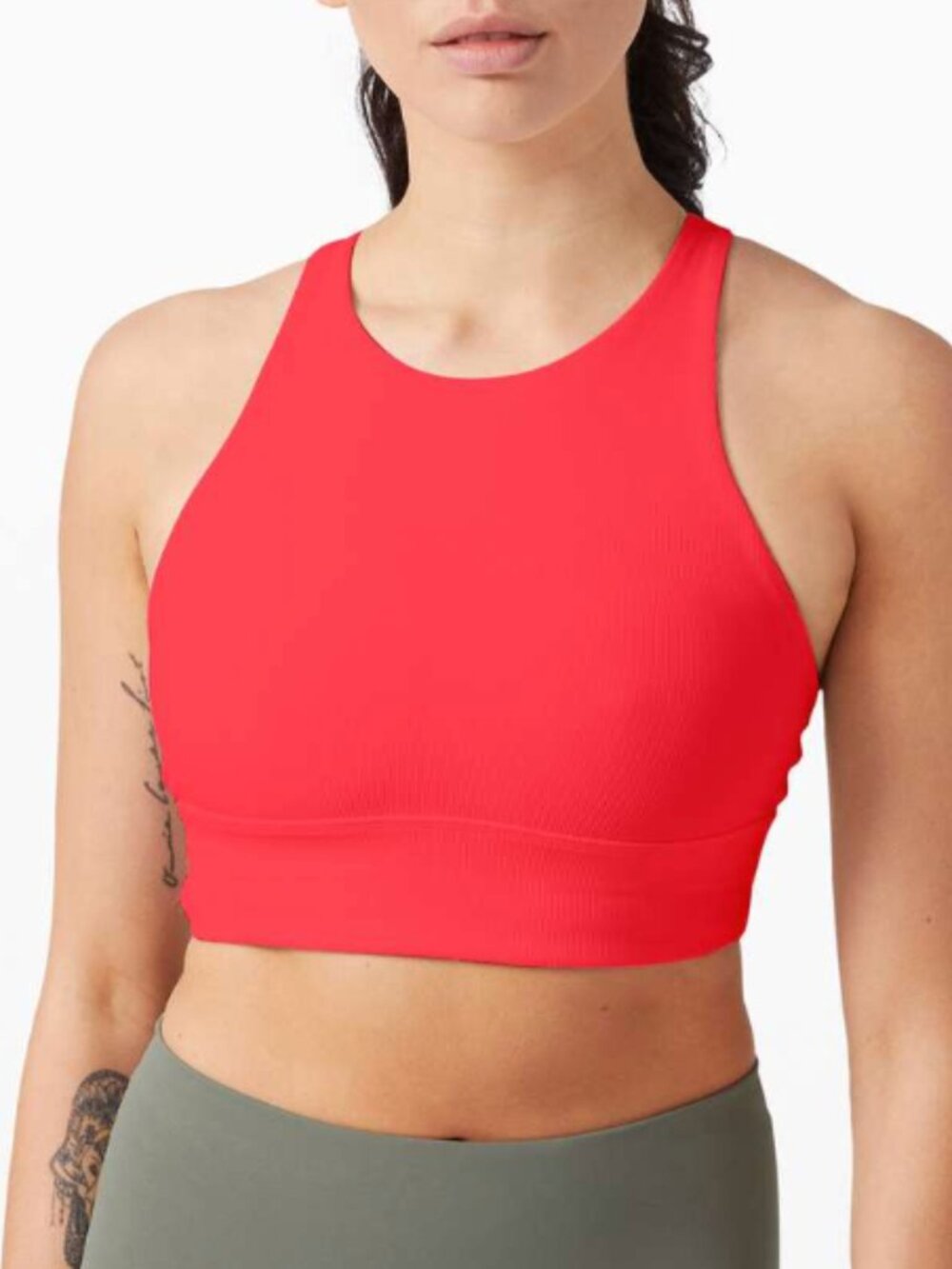 Lululemon Energy Bra High Neck Long Line red coral 4